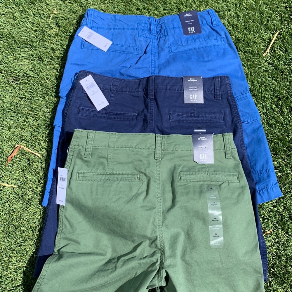 BRAND New, Tagged GAP Boys Shorts—3 Pair, orig$81.97. BONUS MIT hoodie orig $45
